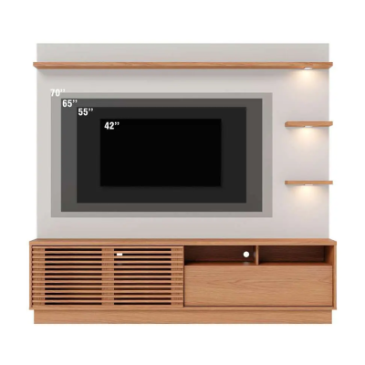 Estante para Home Theater e TV até 70 Polegadas Campeche Freijó e Off White Estante para Home Theater e TV até 70 Polegadas Campeche Freijó e Off White